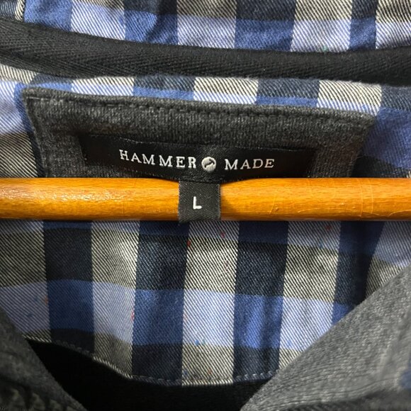 Hammer Made Men's Full Zip Hoodie Jacket With Blue Plaid Lining Size L - Picture 2 of 9